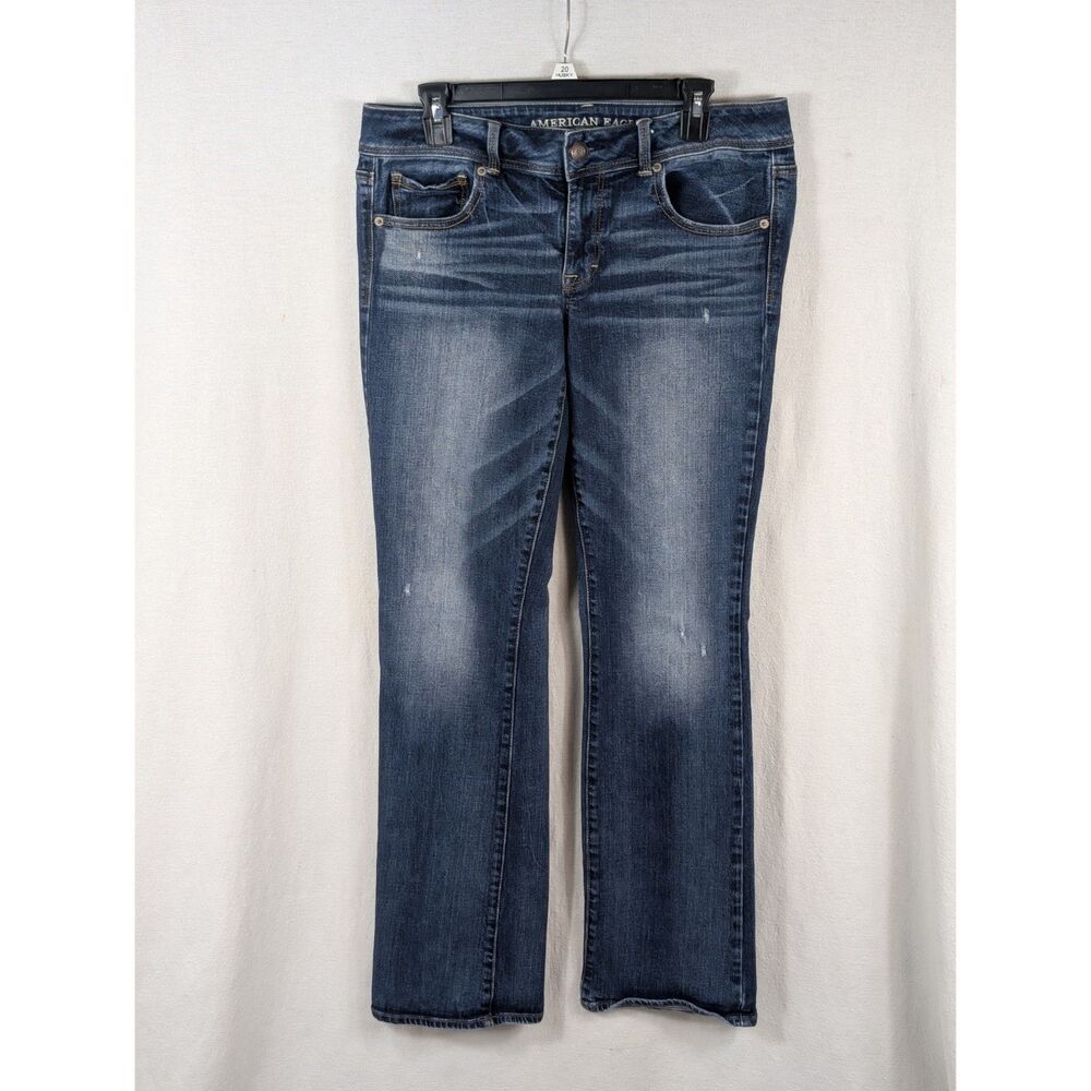 American Eagle Outfitters Kick Boot Stretch Jeans Blue Women's Size 12 Long